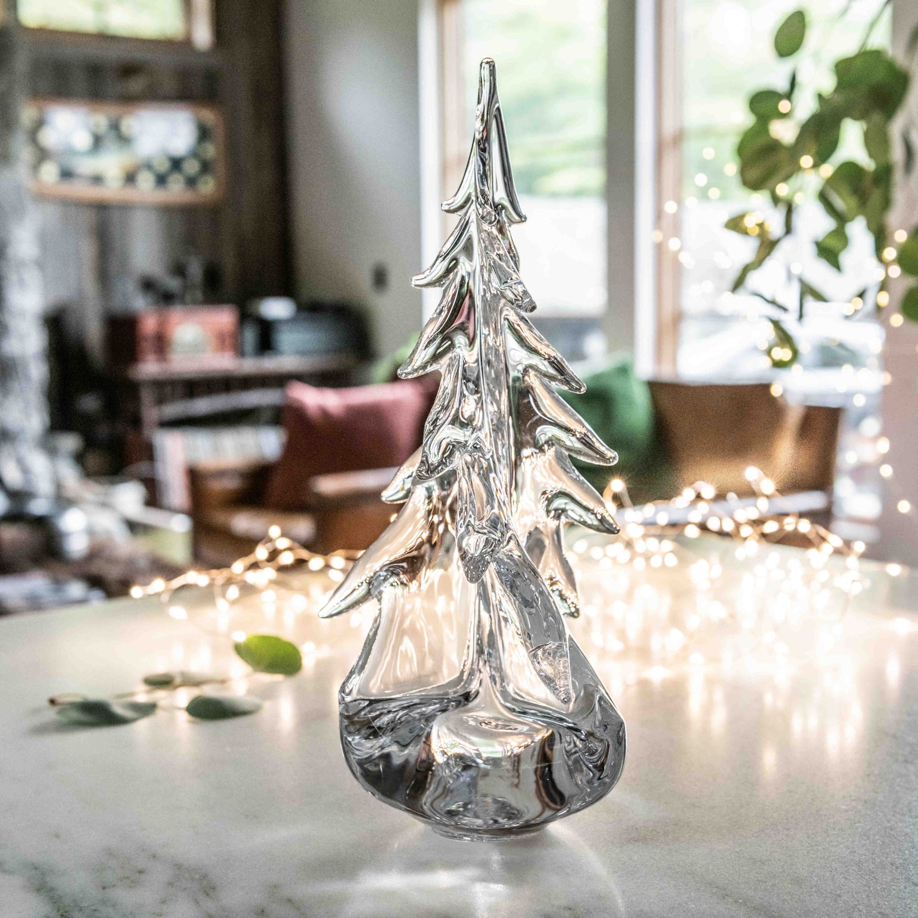 An image of Simon Pearce Vermont Twist Evergreen in Gift Box