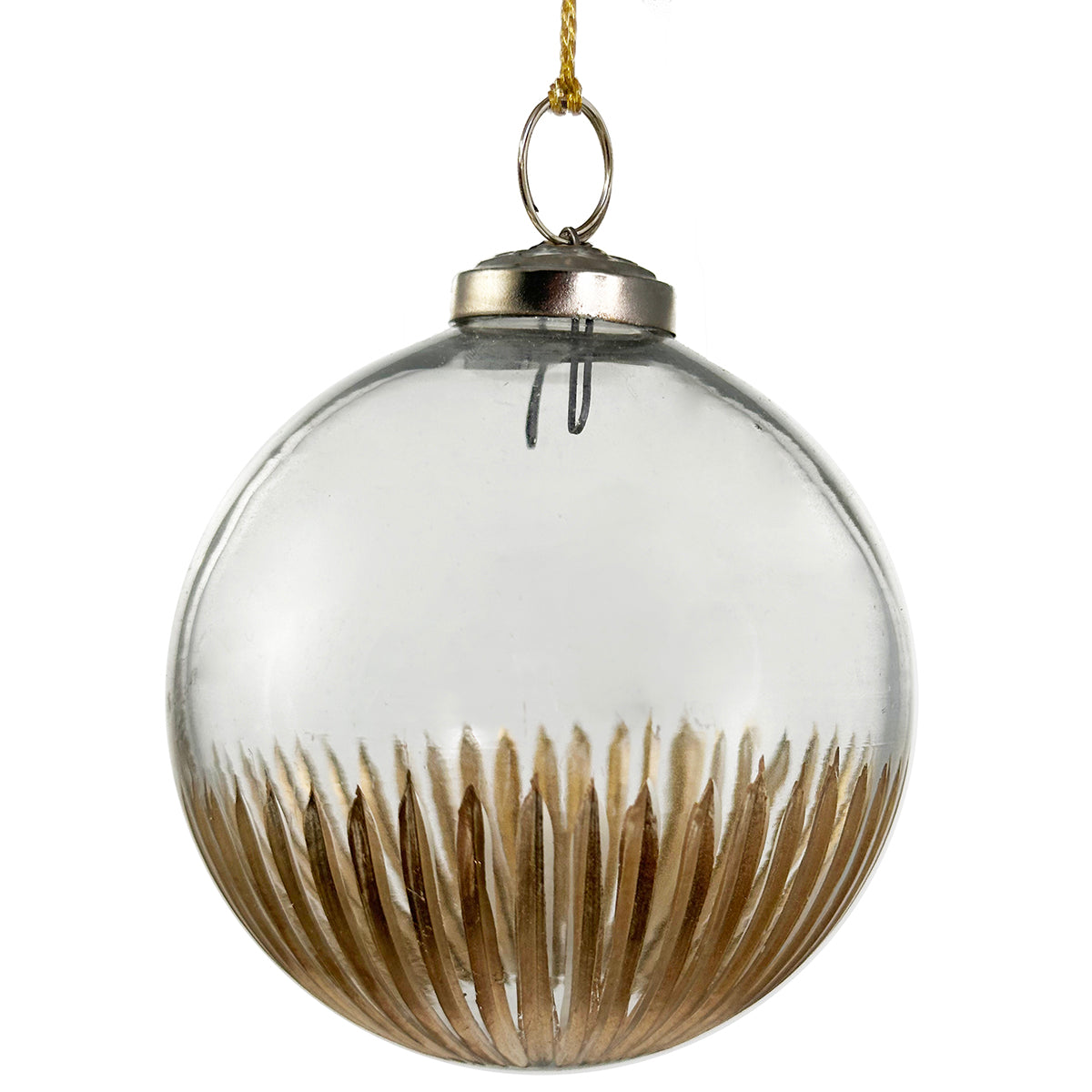 An image of Shishi Clear Gold Cut Ball Ornament