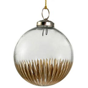 Shishi Clear Gold Cut Ball Ornament