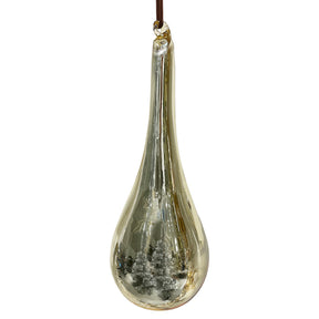 Shishi Shiny Gold Glass Drop Ornament