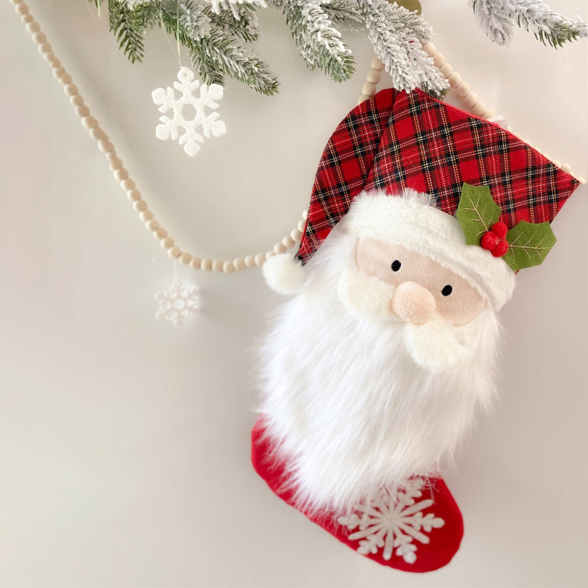 Mon Ami Tartan Santa Stockings
