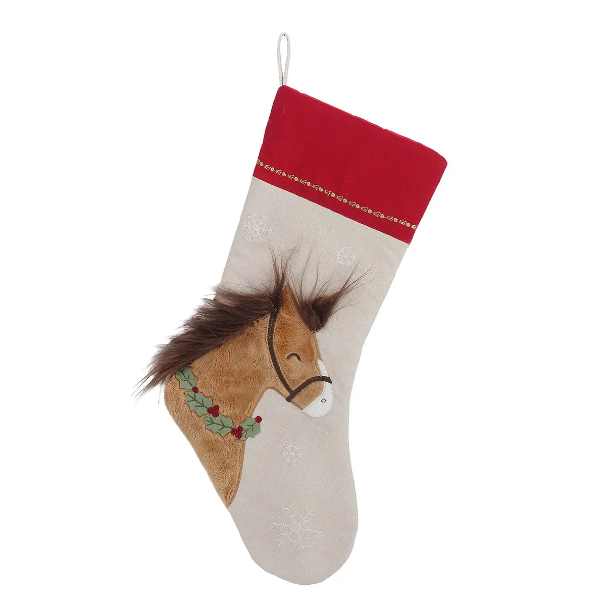 Mon Ami Horse and Holly Stocking