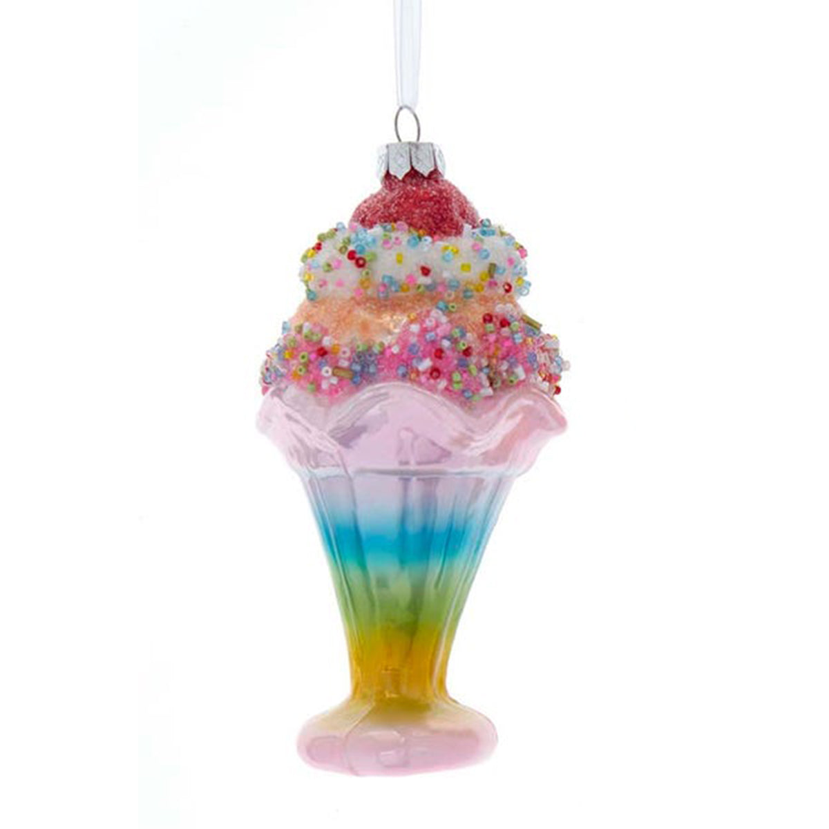 An image of Kurt Adler Ice Cream Sundae Glass Ornament