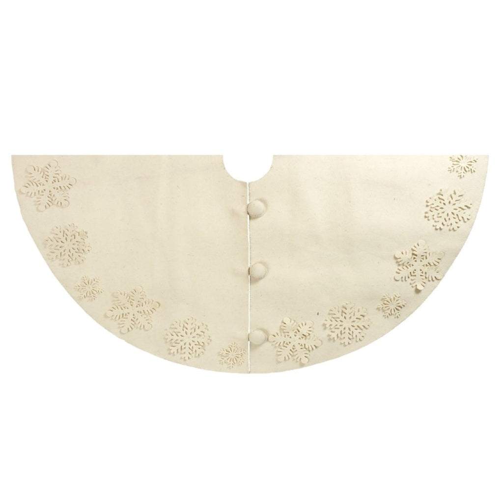 An image of Arcadia Home Tacked Snowflakes Tree Skirt