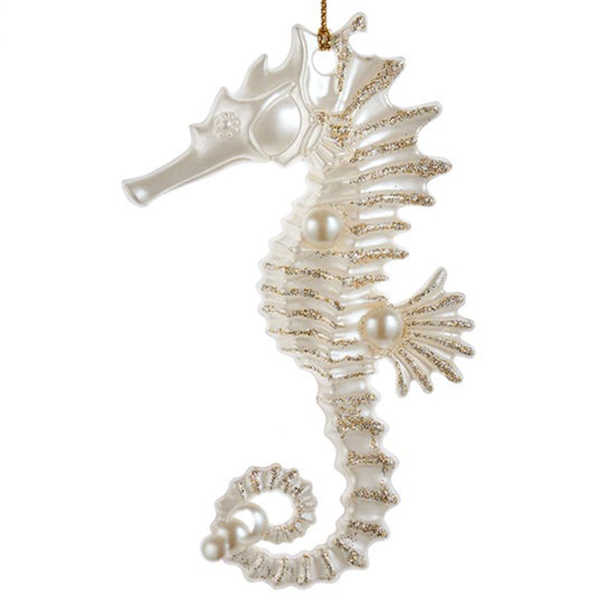 An image of Kurt Adler Glittered Seahorse Ornament