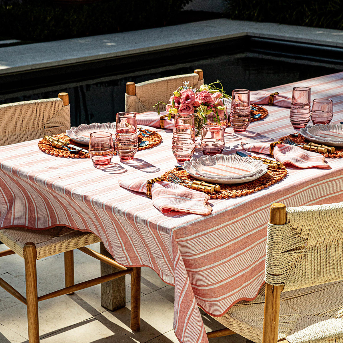 An image of Juliska Cabana Stripe Tablecloth