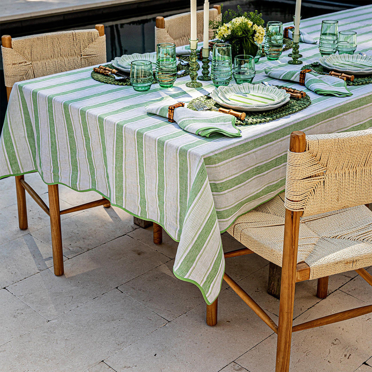 An image of Juliska Cabana Stripe Tablecloth