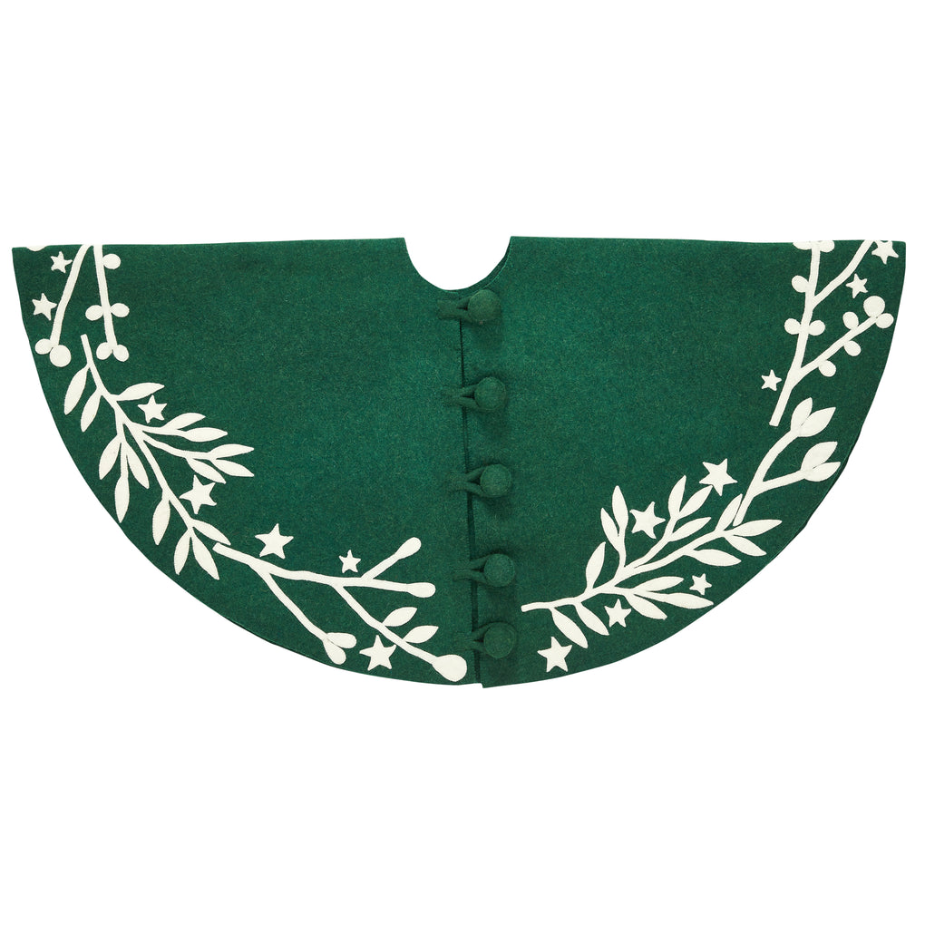 An image of Arcadia Home Branches and Stars Christmas Tree Skirt