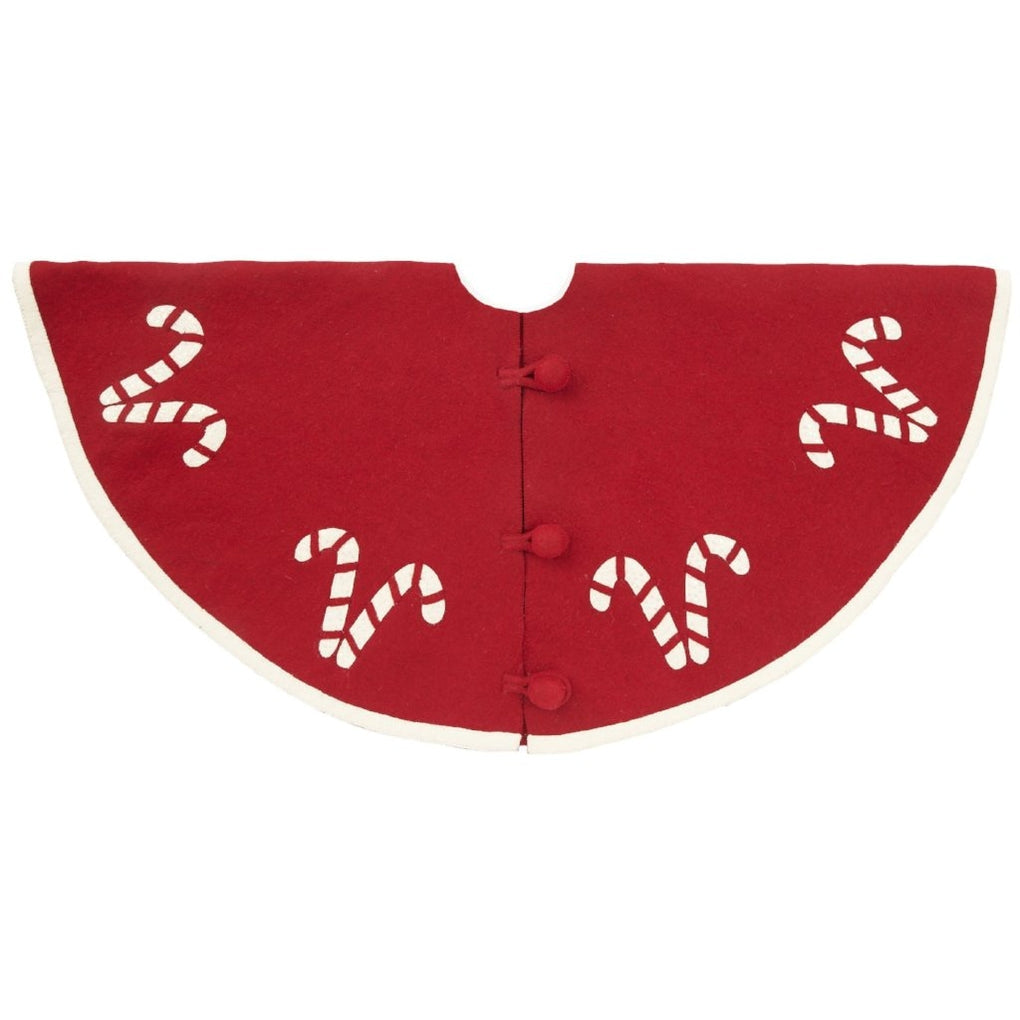 An image of Arcadia Home Felt Candy Cane Tree Skirt