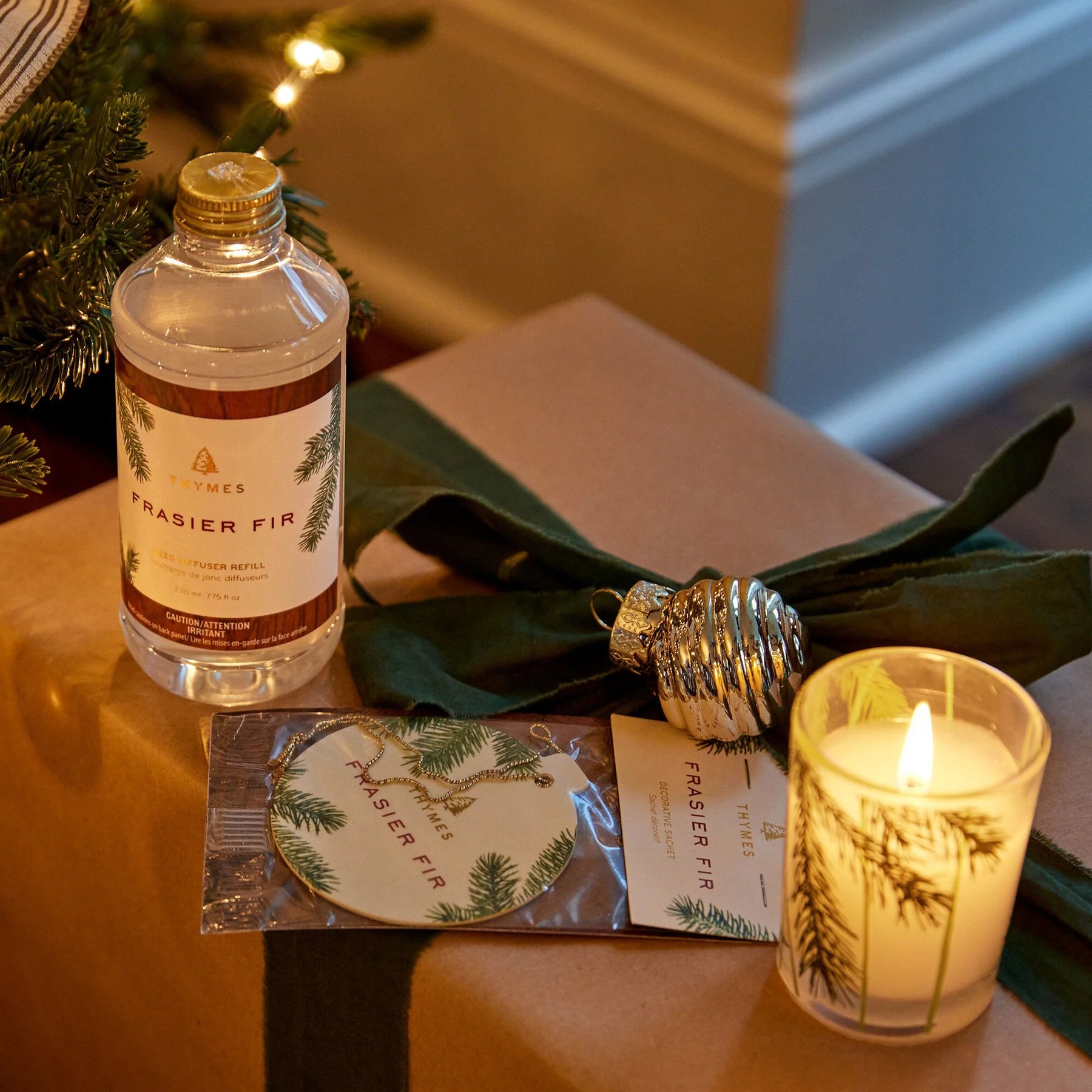 An image of Thymes Frasier Fir Reed Diffuser Refill 7.75 fl oz