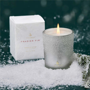 Thymes Frasier Fir Flocked Votive Candle 2 oz