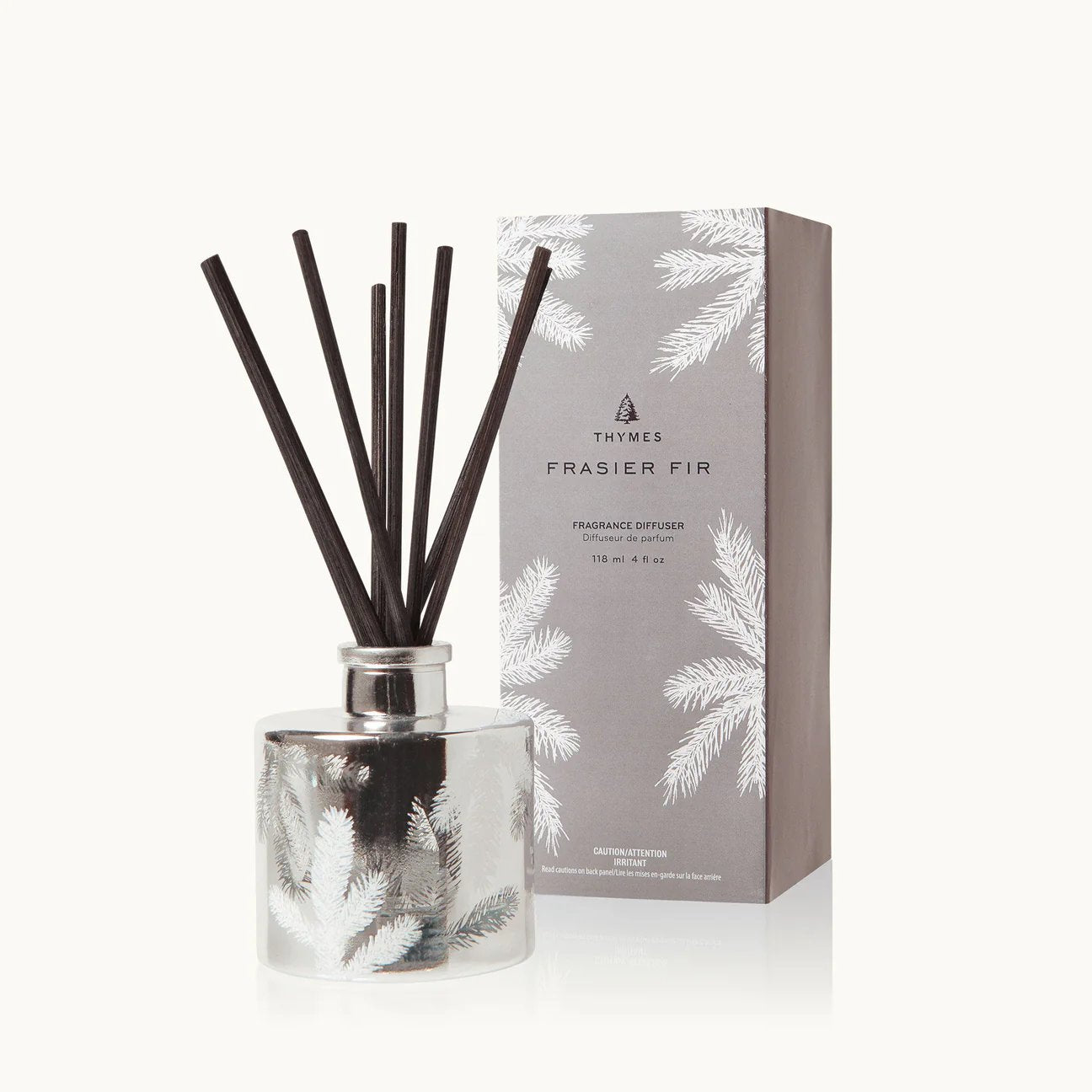 An image of Thymes Frasier Fir Statement Petite Reed Diffuser 4 fl oz