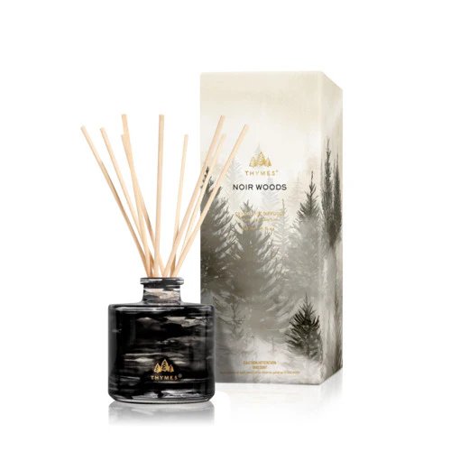 An image of Thymes Noir Woods Petite Diffuser 4 fl.oz