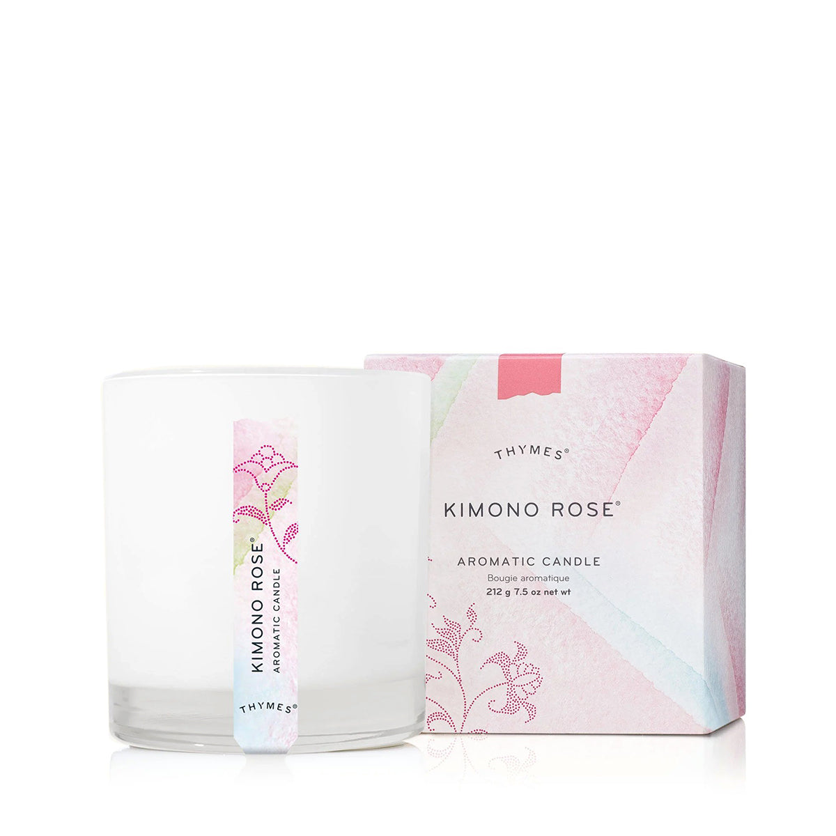 An image of Thymes Kimono Rose Poured Candle 7.5 oz