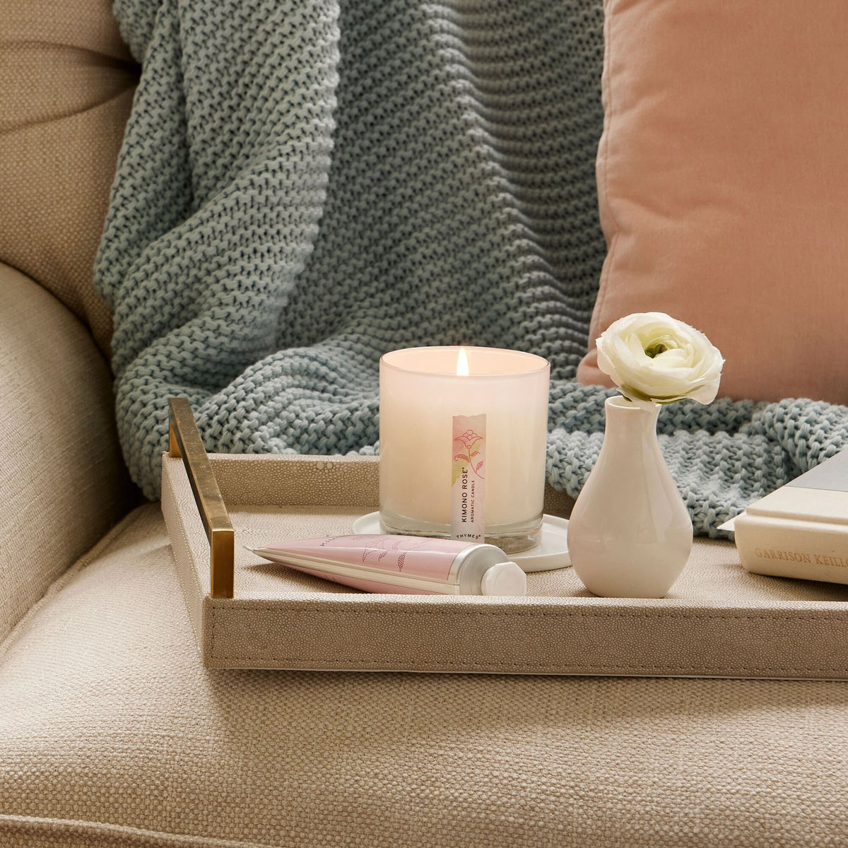 Thymes Kimono Rose Poured Candle 7.5 oz