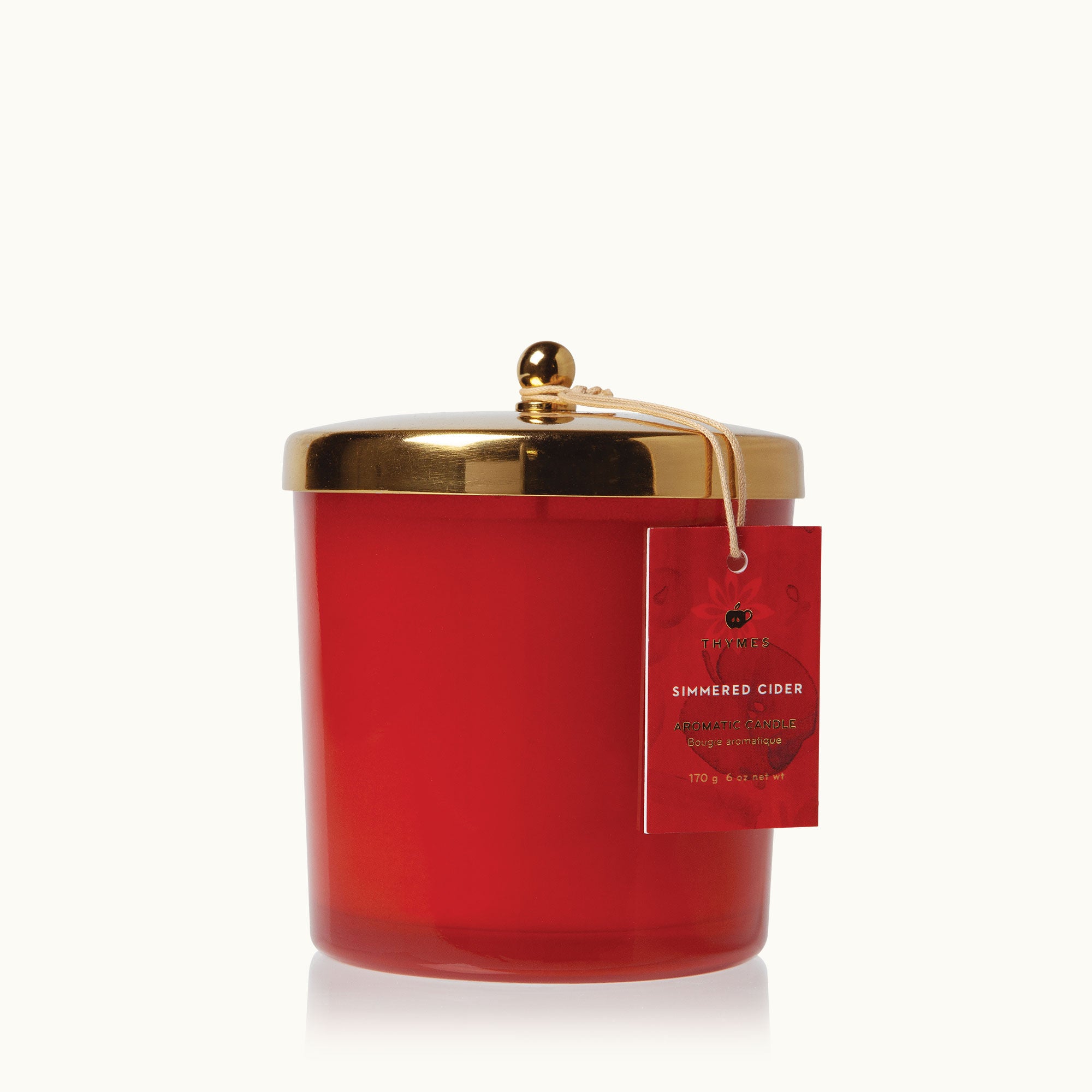 Thymes Simmered Cider Harvest Red Large Candle 13 oz
