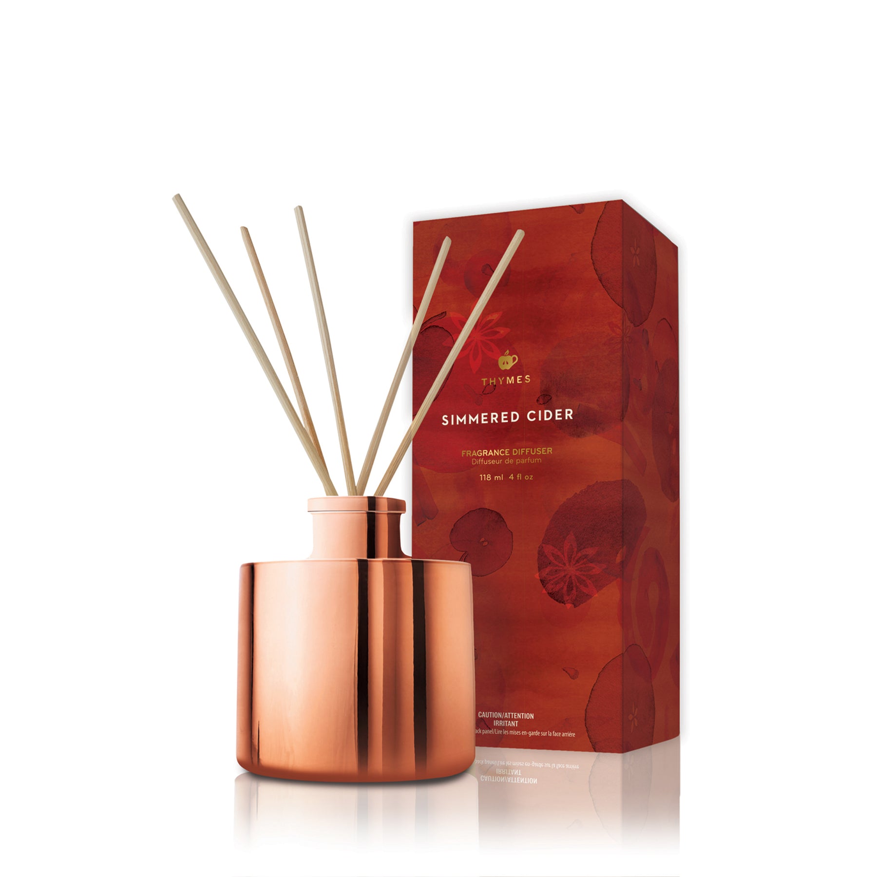 An image of Thymes Simmered Cider Petite Reed Diffuser 4 fl oz
