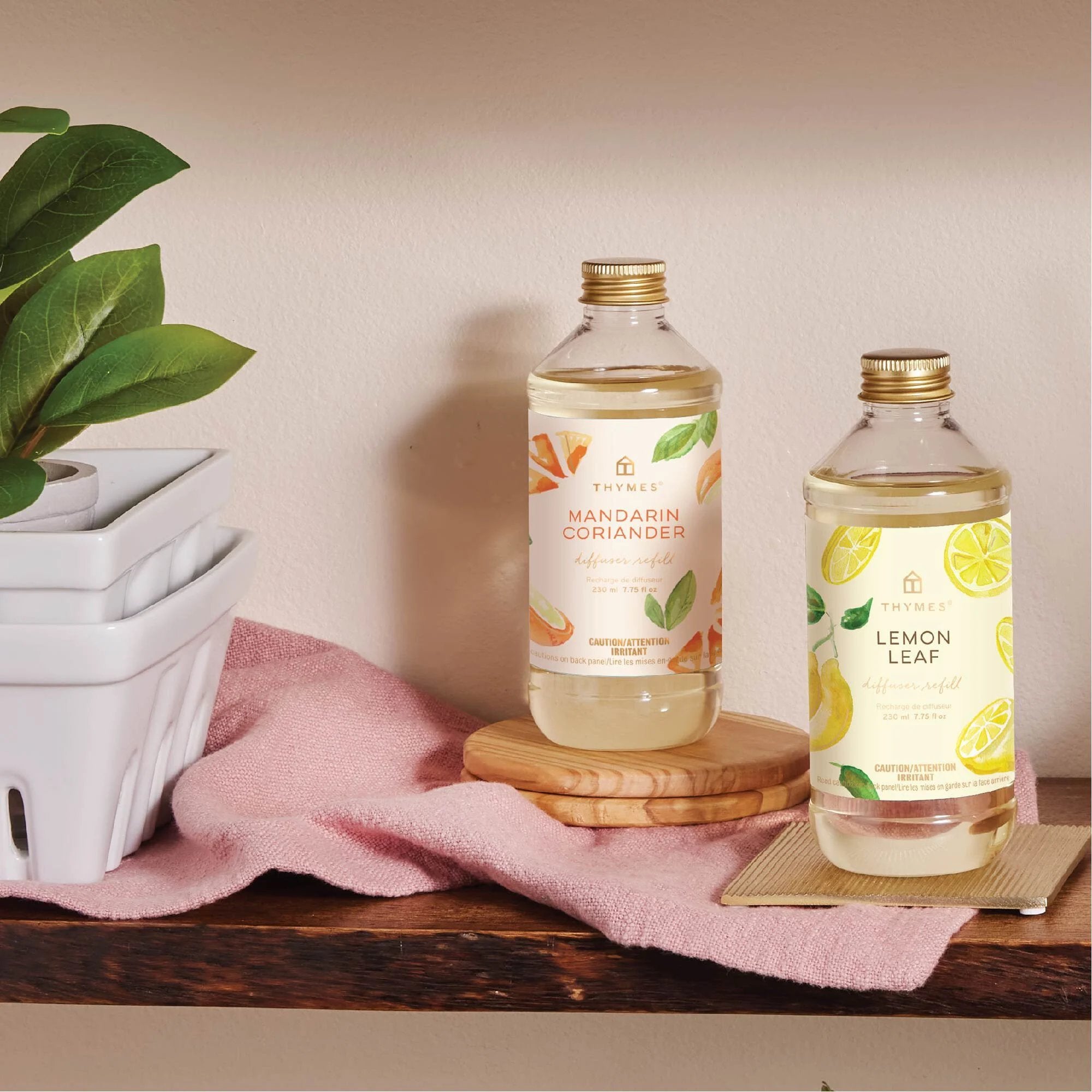 Thymes Lemon Leaf Reed Diffuser oil Refill 7.75 fl oz