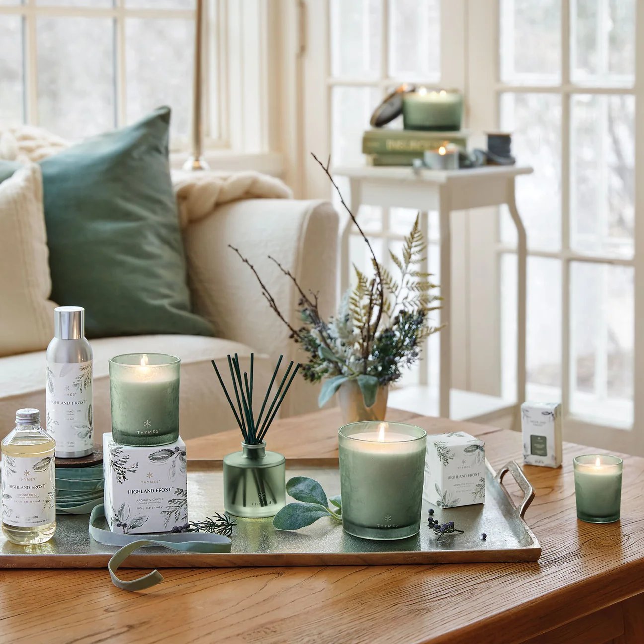 An image of Thymes Highland Frost Votive Candle 2 oz