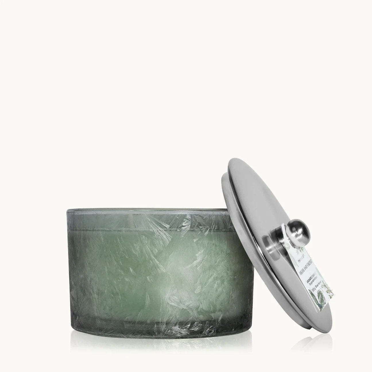 An image of Thymes Highland Frost Large Poured 3 Wick Candle 18 oz