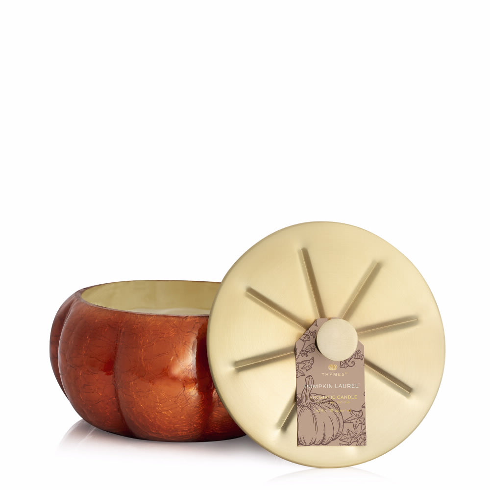 An image of Thymes Pumpkin Laurel Large Poured Candle 15 oz