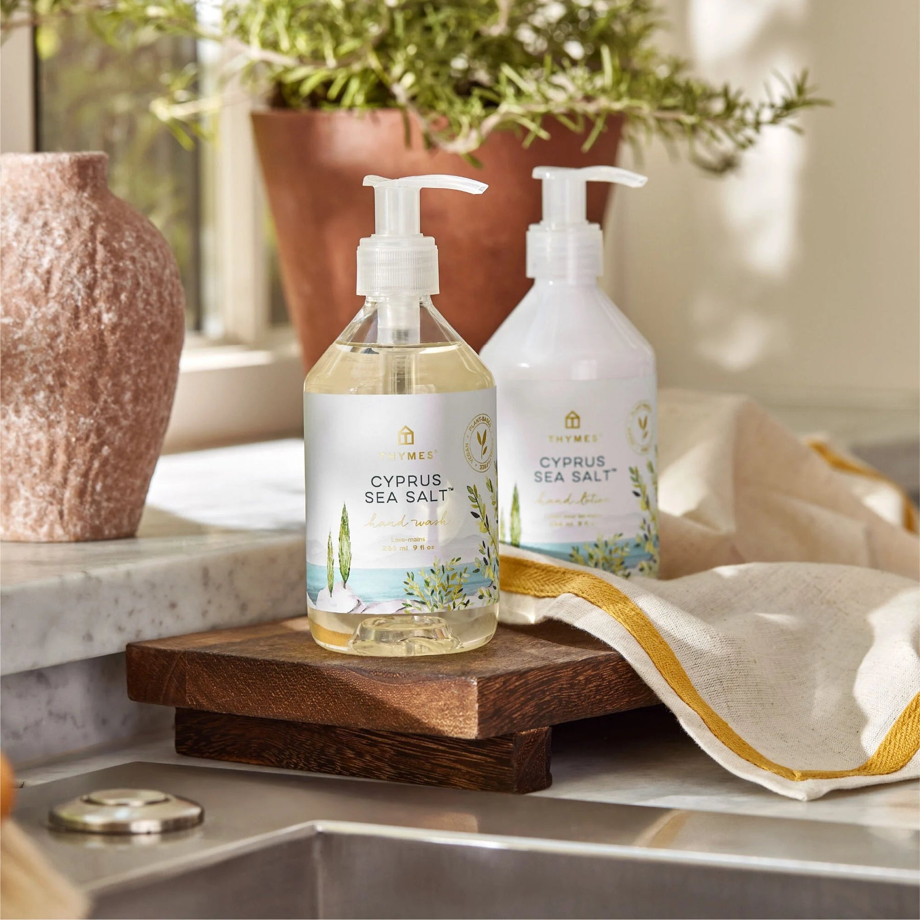An image of Thymes Cypress Sea Salt Hand Lotion 9.0 fl oz