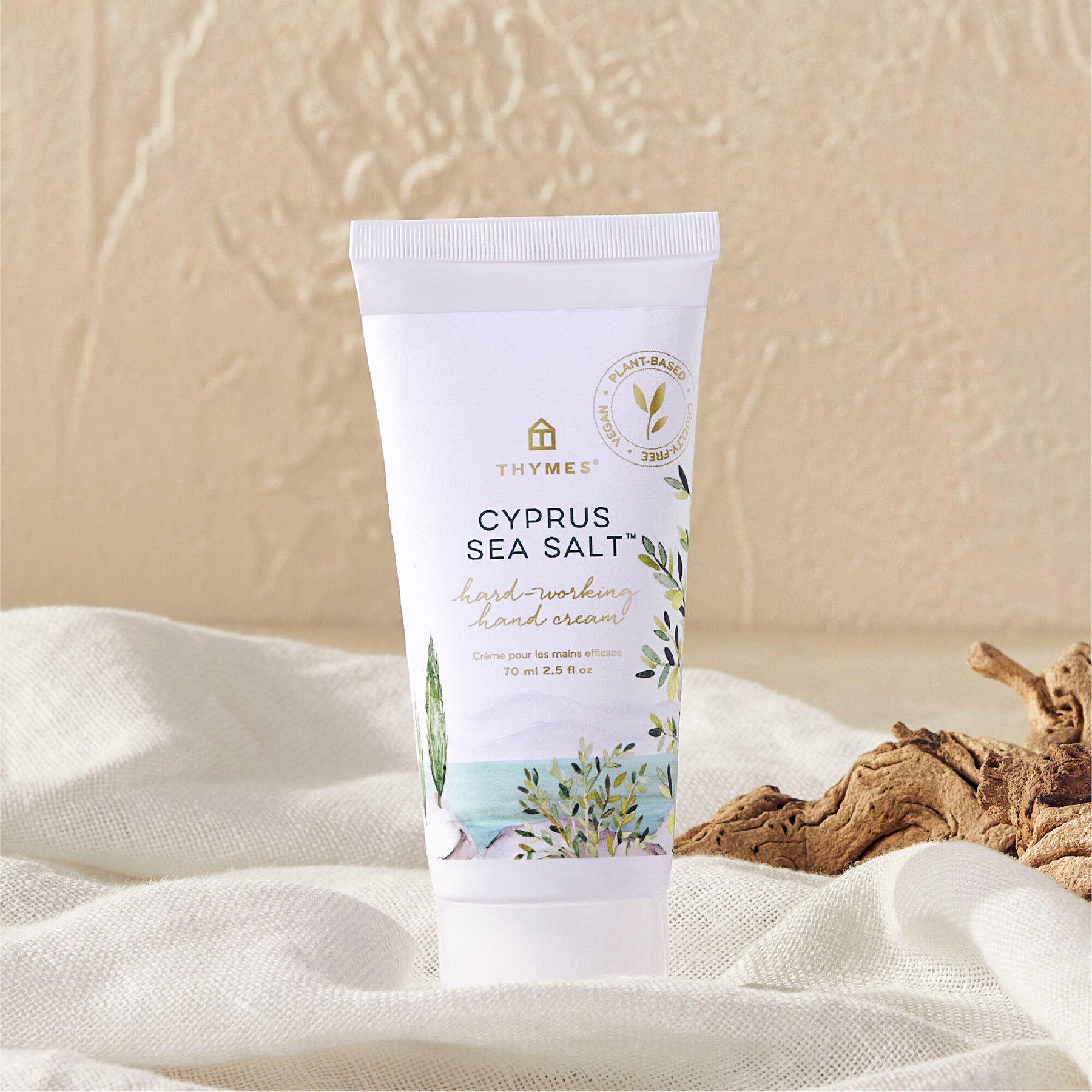 An image of Thymes Cypress Sea Salt Hard-Working Hand Cream 2.5 fl oz