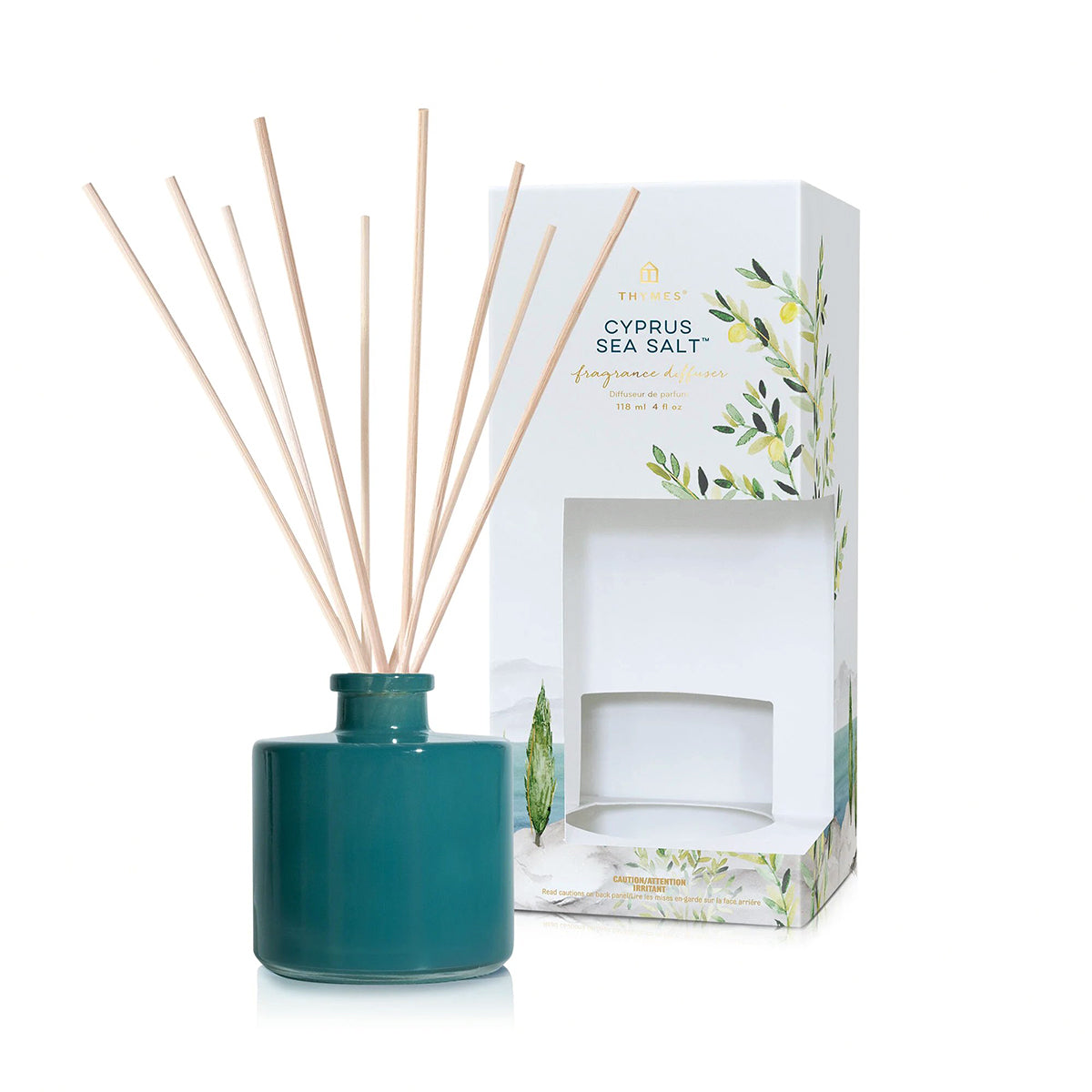 An image of Thymes Cypress Sea Salt Petite Reed Diffuser 4.0 fl oz