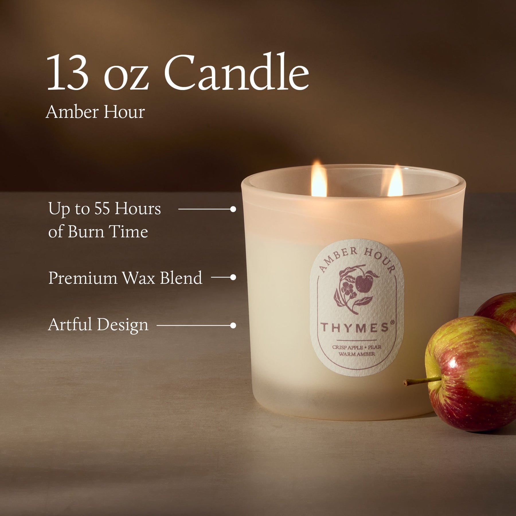 An image of Thymes Amber Hour The Hours Edit Candle - 13 oz