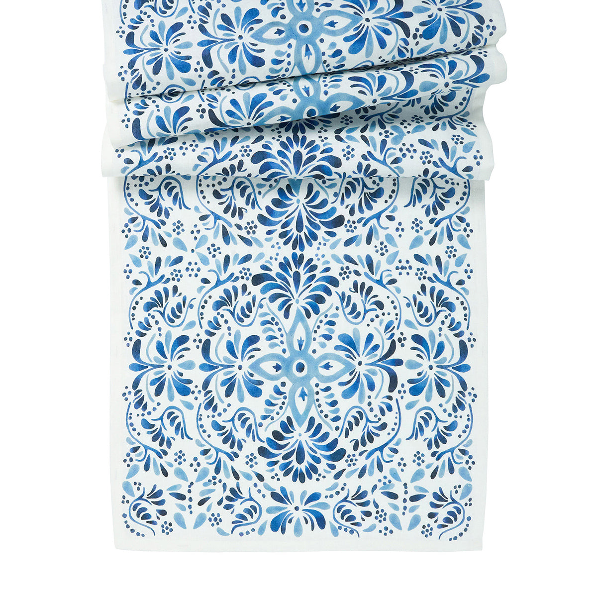 An image of Juliska Iberian 18" x 90" Table Runner - Indigo
