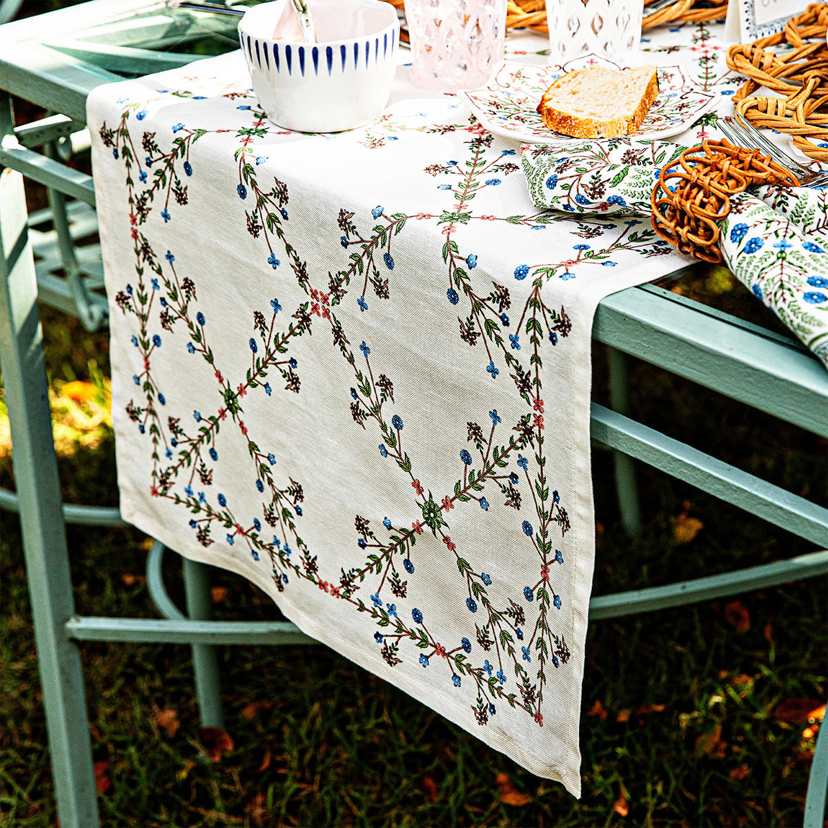 An image of Juliska Villa Seville 18" x 90" Table Runner - Chambray