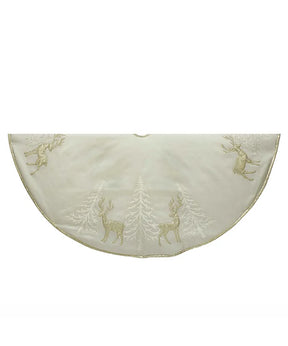 Kurt Adler Gold Tree and Reindeer Applique Tree Skirt