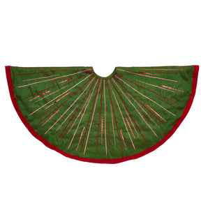 Arcadia Green Silk 60" Christmas Tree Skirt