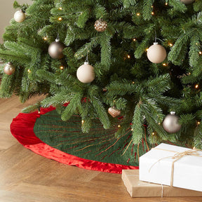 Arcadia Green Silk 60" Christmas Tree Skirt