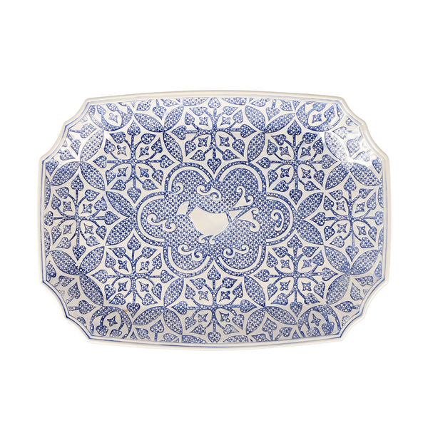 An image of Vietri Uccello Blu Rectangular Platter
