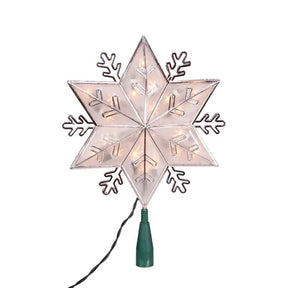 Kurt Adler 20-Light Silver Snowflake Star Treetop