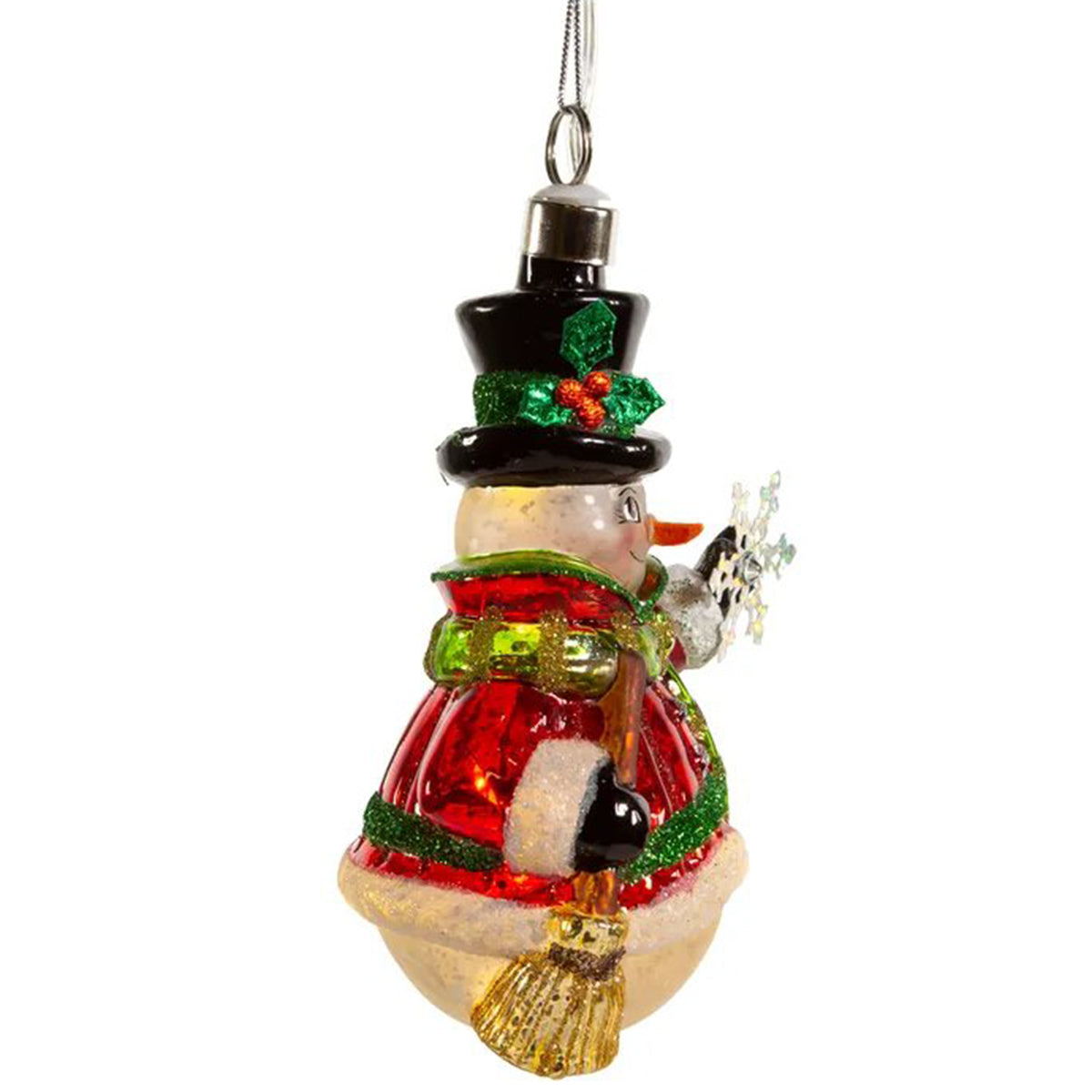 An image of Kurt Adler USB LED Snowman with Snowflake Ornament