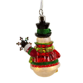 Kurt Adler USB LED Snowman with Snowflake Ornament