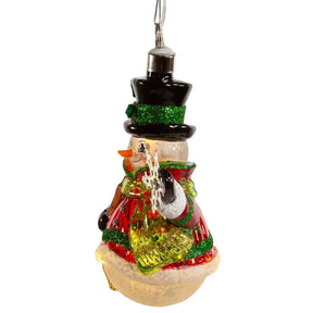 Kurt Adler USB LED Snowman with Snowflake Ornament