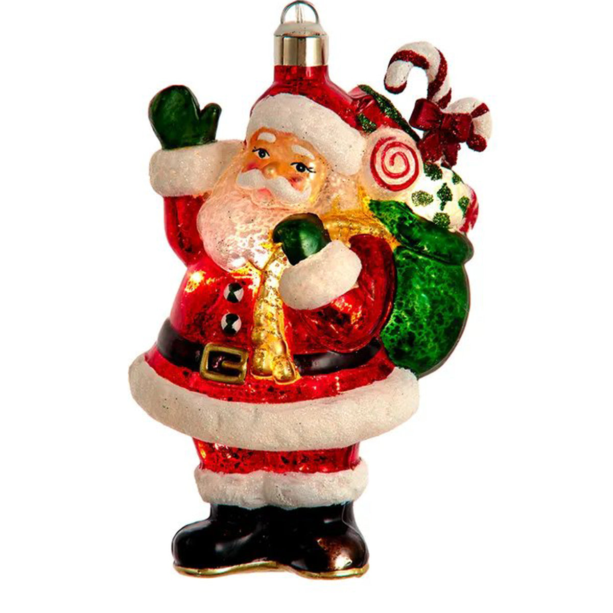 Kurt Adler USB LED Santa with Gift Bag Ornament