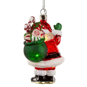 Kurt Adler USB LED Santa with Gift Bag Ornament