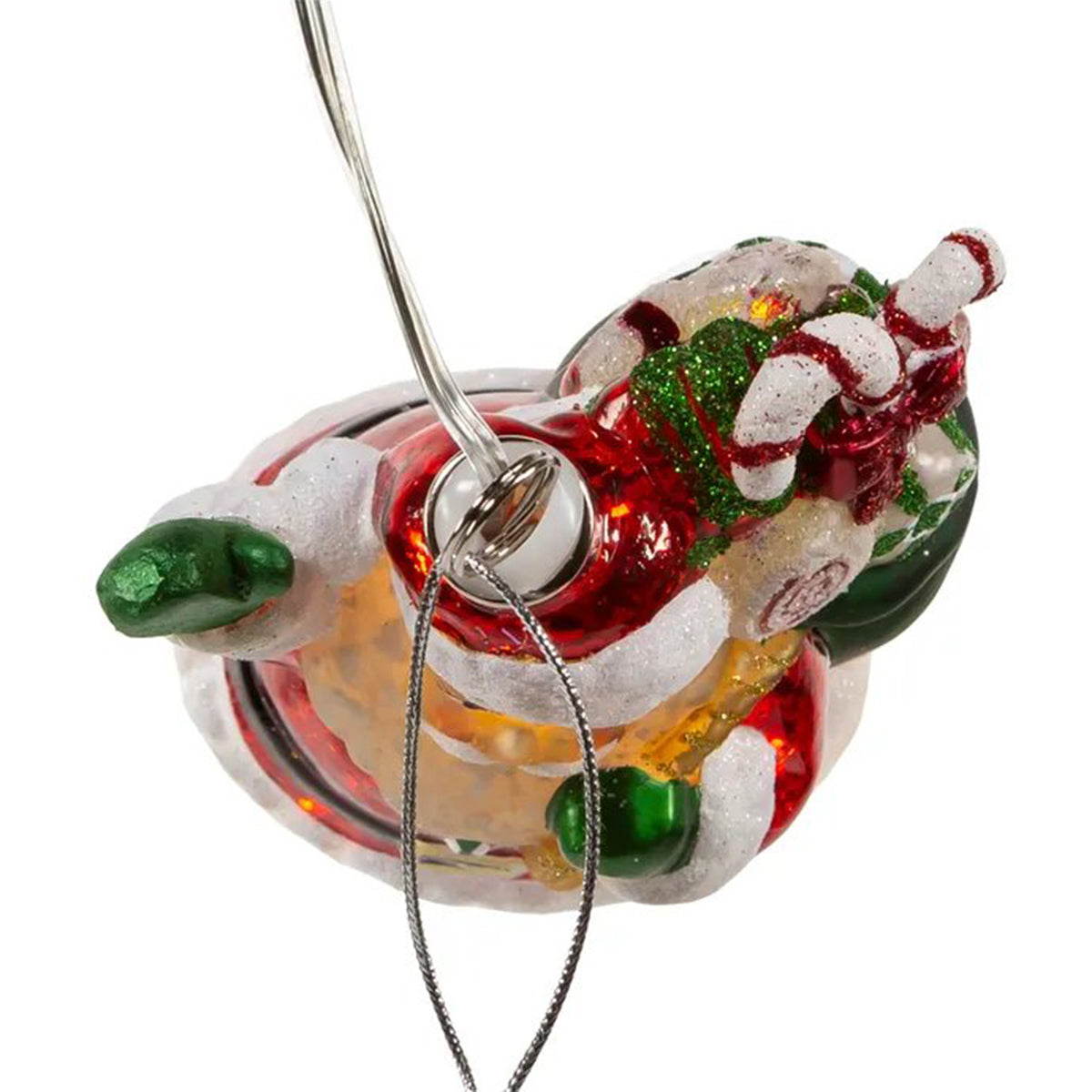 An image of Kurt Adler USB LED Santa with Gift Bag Ornament