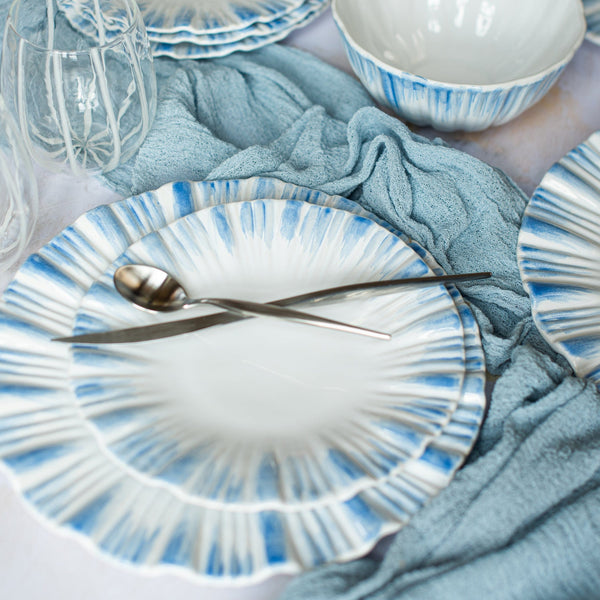 An image of Vietri Bari Blue and White Salad Plate