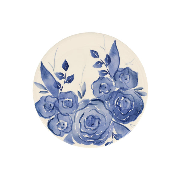 An image of Vietri Blue Camellia Salad Plate