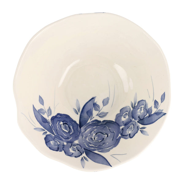 Vietri Blue Camellia Deep Serving Bowl