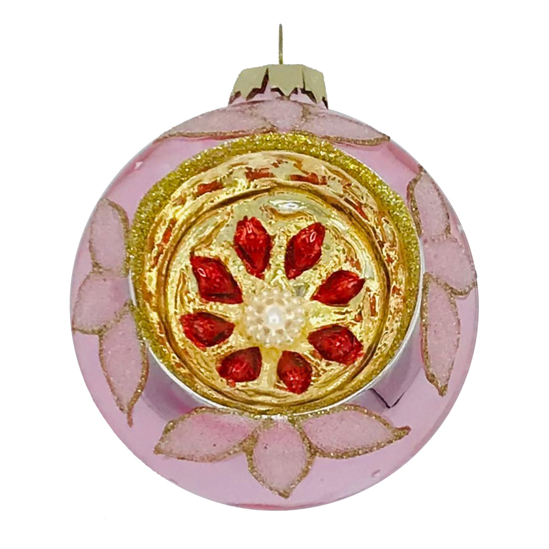 An image of Winter Street Vintage Pink Ball Ornament