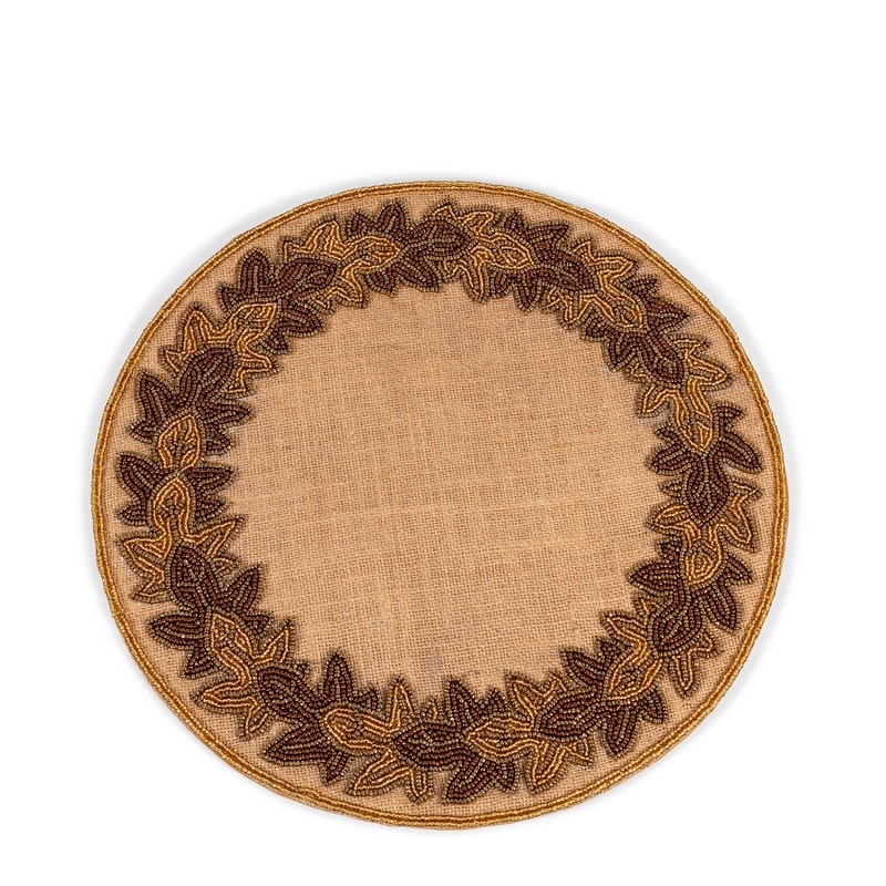 An image of Von Gern Garland 15" Placemat - Gold/Bronze - Set of 2