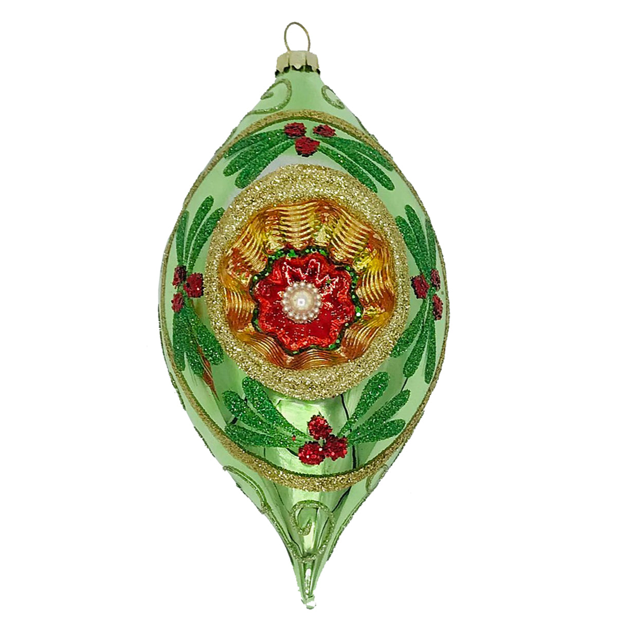 Winter Street Vintage Tear Drop Ornament