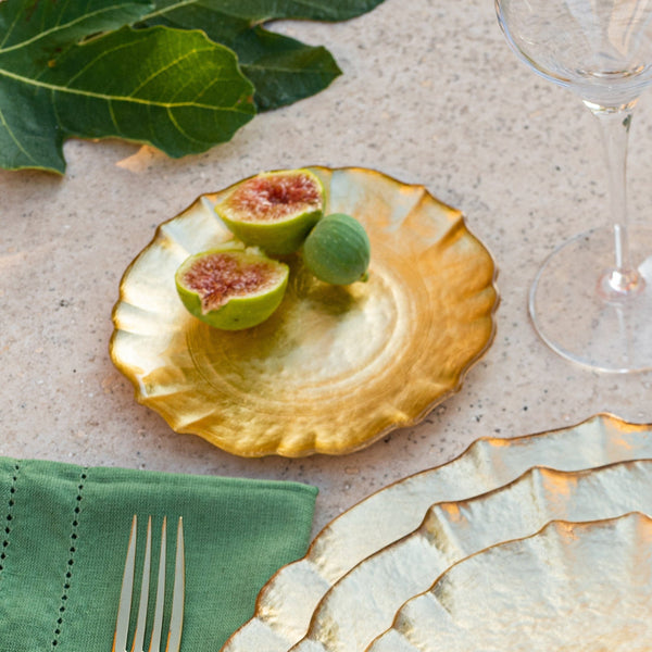 An image of Vietri Baroque Glass Cocktail Plate