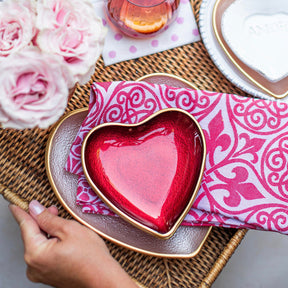 Vietri Baroque Glass Heart Cocktail Plate